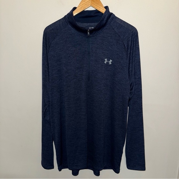 Under Armour HeatGear Blue Quarter-Zip Pullover Men’s Size XXL - Picture 1 of 8